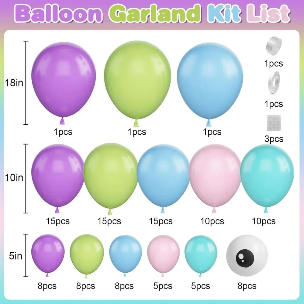 Monster Balloons Arch Garland Kit,Balloon Arch for Monster Theme Birthday